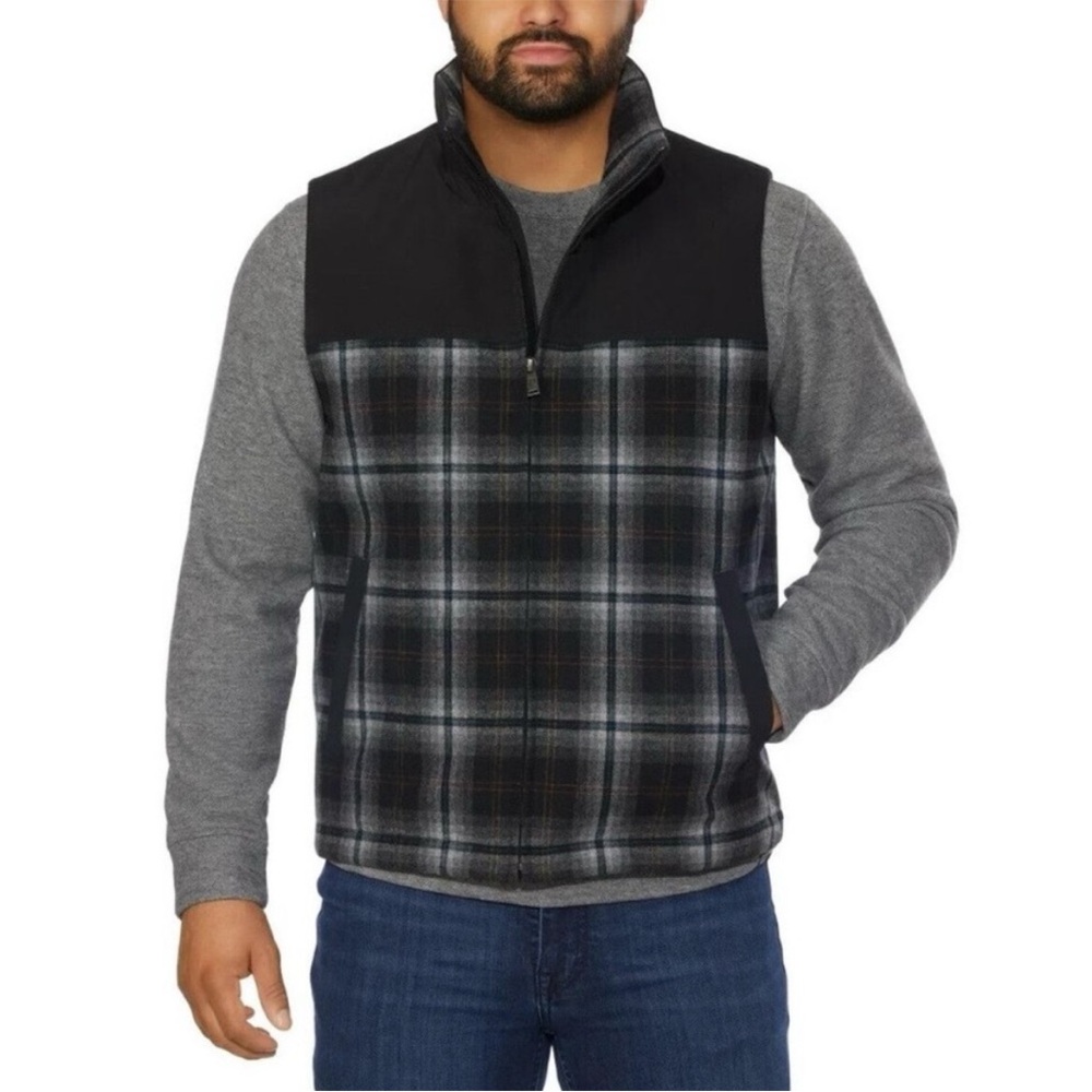 Pendleton Men's Black and Gray Checkered Vest NWT
